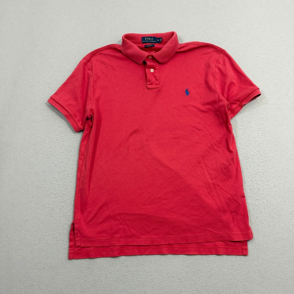 Polo Ralph Lauren Shirt Medium Custom Fit Short Sleeve Pony Logo Solid Cotton